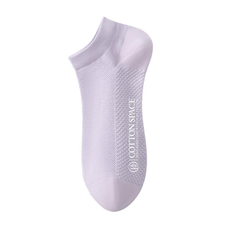 Women's Summer Thin Cotton Sweat Absorbing Mesh Student Boneless Boat Socks