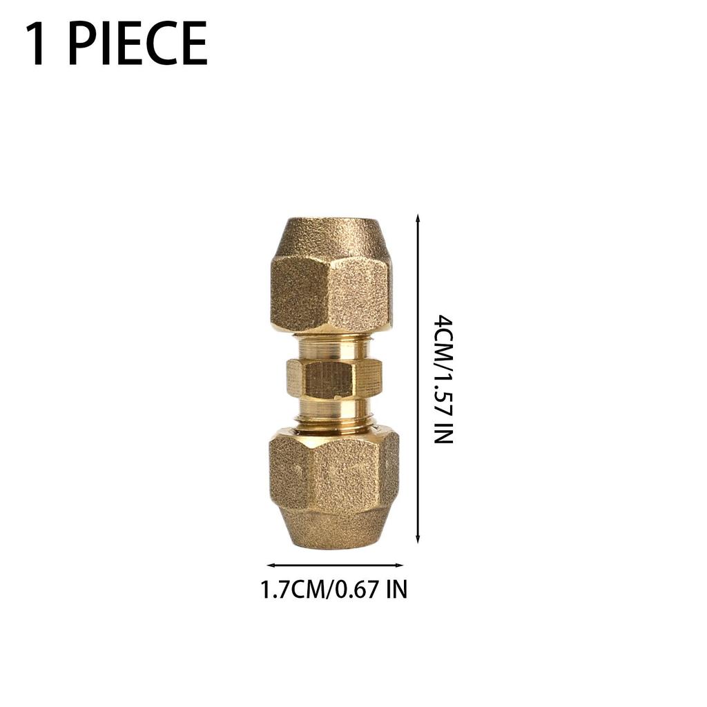 Leakproof Brass Double Flare Coupling Air Conditioning Pipe Straight Adapter Refrigeration Tubing Extension Connector Fitting