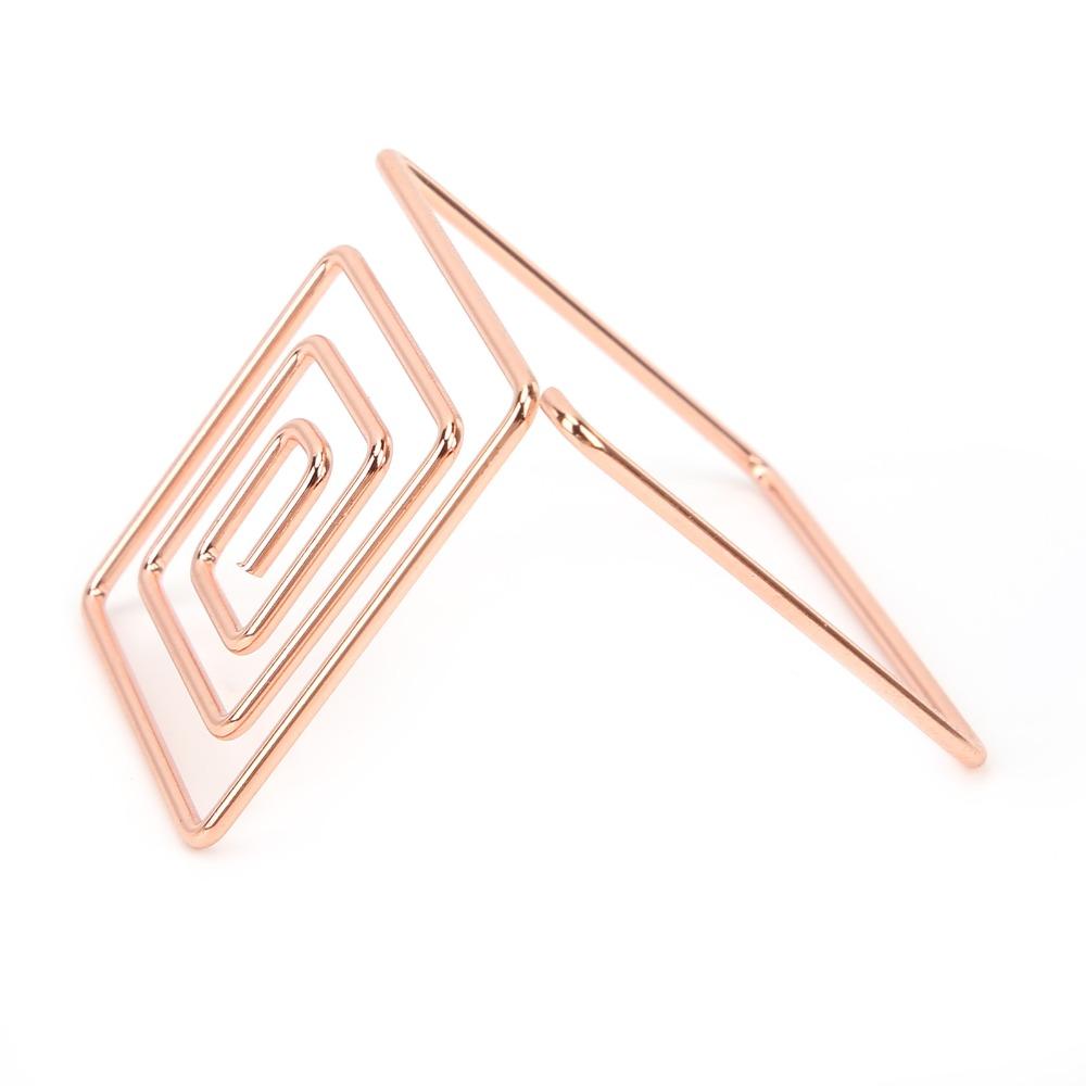 10Pcs Square Table Number Holders Metal Material Picture Holder Elegant Card Stand  Desktop Display