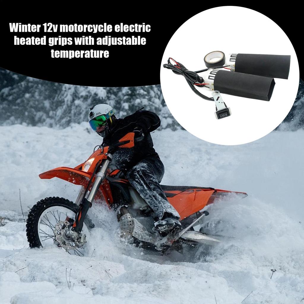 Motorrad-Heizgriffe 1 Paar Verstellbar 12V Wärmer Temperatur Heizgriff Für Outdoor Winterreisen Zuhause Fahren