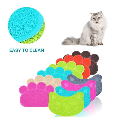 Tappetino per lettiera per gatti impermeabile, carino a forma di artiglio, tappetino per l'alimentazione in PVC, facile da pulire, tappetini per WC a doppio strato per gatti, forniture per gatti domestici