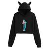 Jujutsu Kaisen Cat Ear Crop Hoodie - Spring Fashion Trend for Girls