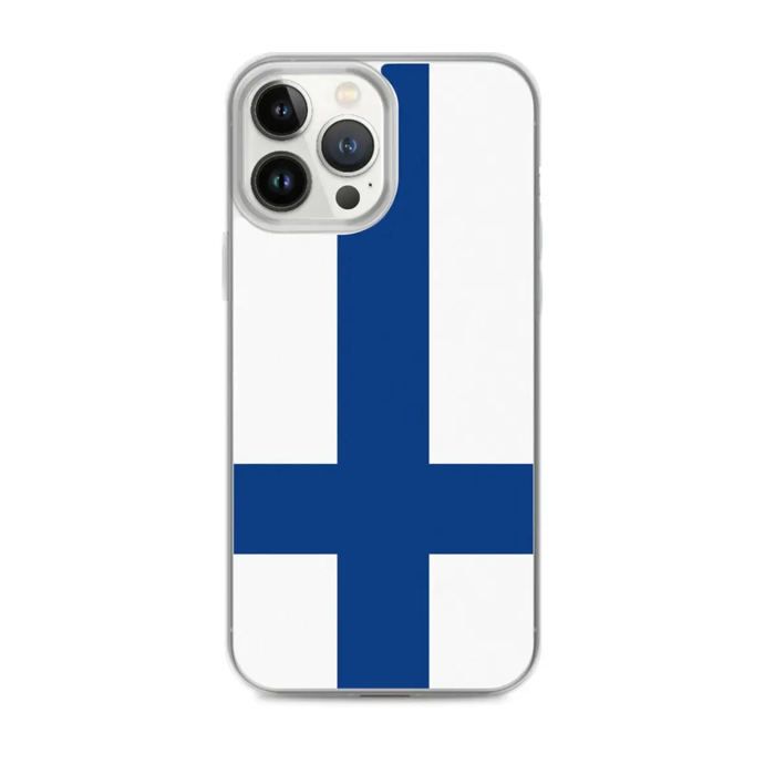Coque iPhone - Drapeau Finlande - iPhone 13 Pro Max - Souple - Multicolor - Vertical