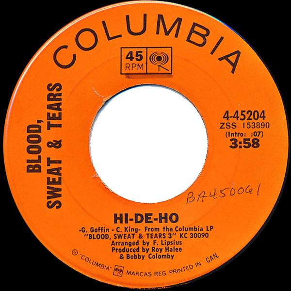 7inch Record BLOOD SWEAT TEARS Hideho The Battle 445204 COLUMBIA 1970 Canada Rock Used