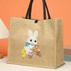 Charming Easter Burlap Gift with Cute Rabbit Pattern – Humorous and Stylish