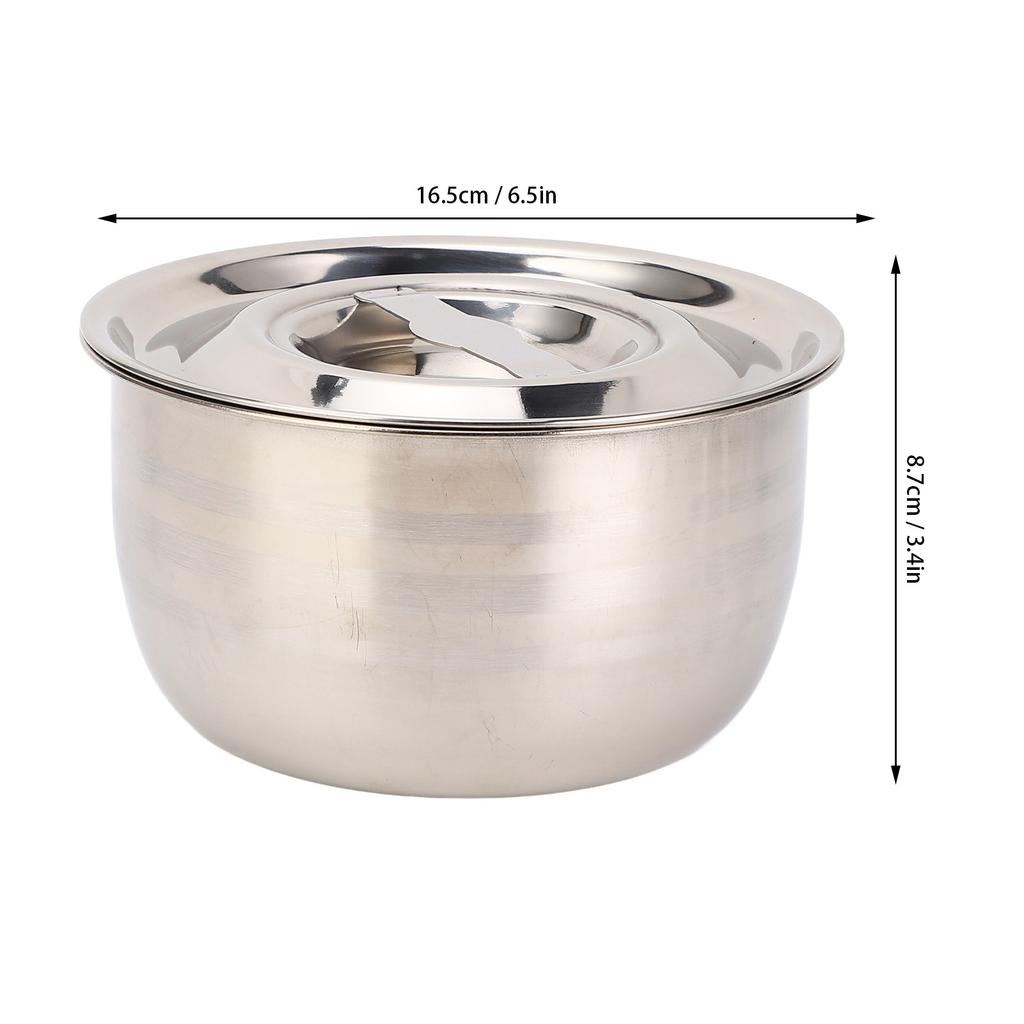 304 Stainless Steel Mixing Bowl with Lid Multipurpose Easy To Clean Seasoning Lard Oil Basin Container for Kitchen