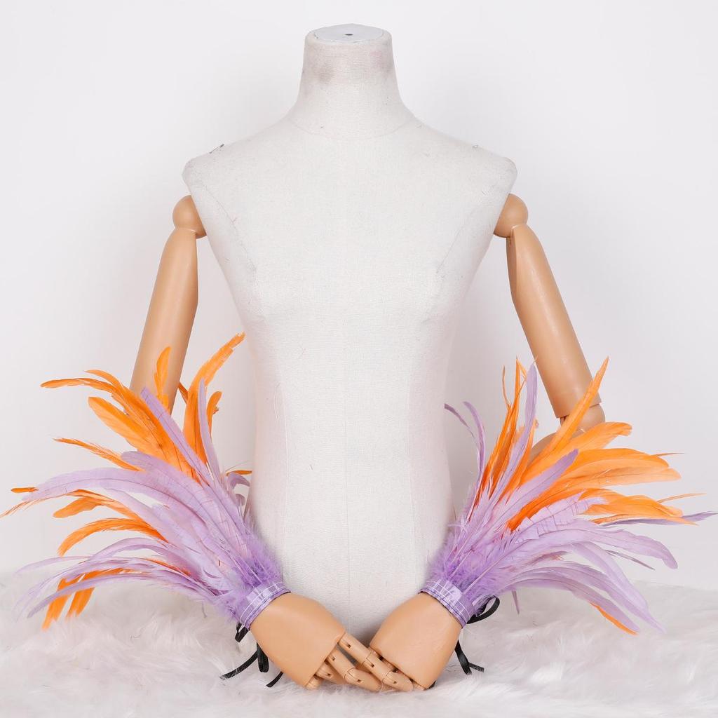 Large Feather Bracelet Cuffs for Halloween & Christmas Costumes