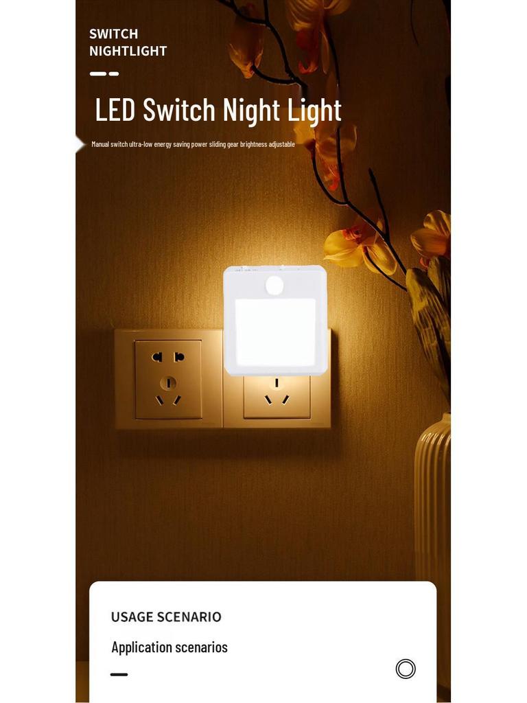 YOC Adjustable Infrared Sensor Night Light, Stepless Dimming, EU Plug, Warm & Cool White.