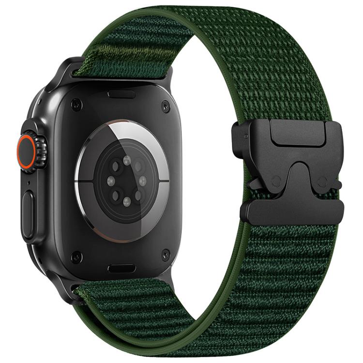 Parachute Buckle Mountain‑Pattern Woven Nylon Watch Band Strap For Apple Watch 38‑49mm Series 1‑11 Ultra SE