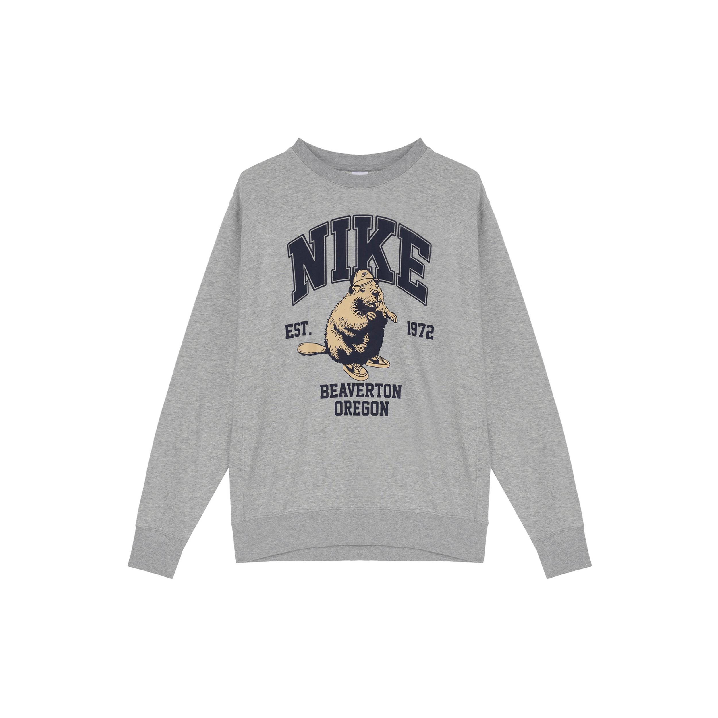 Мужские серые свитшоты Nike с круглым вырезом, умеренного кроя, Regular HV1063-063 2XL