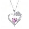 Rose Flower Love Heart Jewelry Wife Girlfriend Mom Daughter Anniversary Birthday Gift 12 Birthstone Necklace for Women