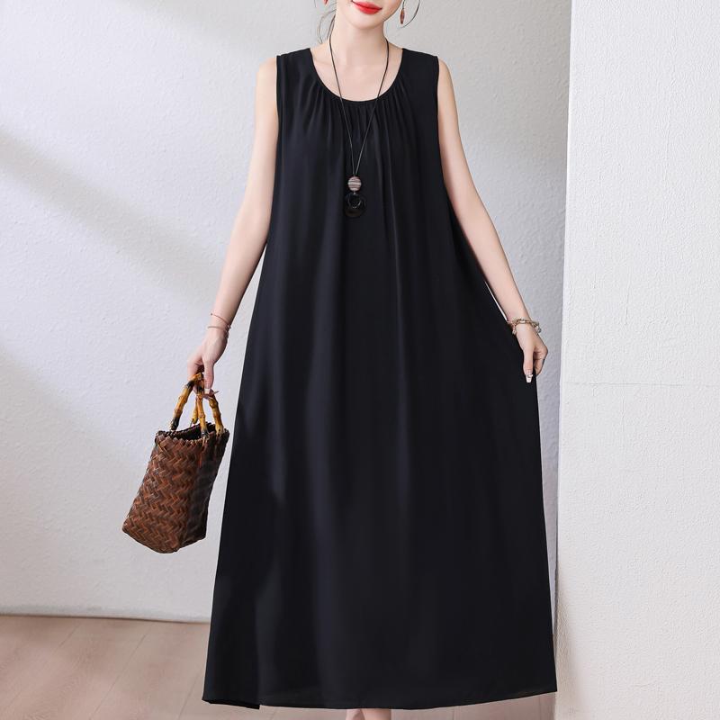 Plus Size Summer Long Dress for Women Clothes Elegant Sleeveless Loose Casual Dress