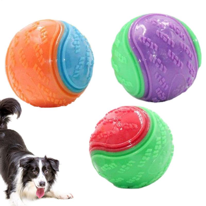 Dogs Interactive Toys Soft TPR Toys for Dog Pet Teeth Cleaning Bite Resistance Squeaky Dog Ball Toy Pet Products Accessories