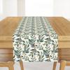 Table Runner Watercolor Green Leaves Golden Berries Pattern For Home Dining Table Decoration Elegant Stylish Durable Certified
