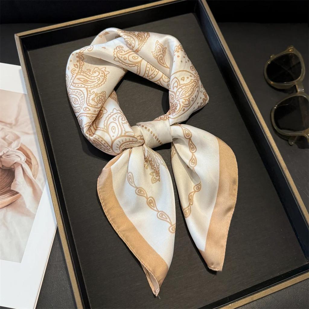Fashion Luxury Brand 70cm Silk Feel Square Scarf Women Neck Tie Female Hair Bandana Headkerchief Shawl Wrap Hijab Echarpe