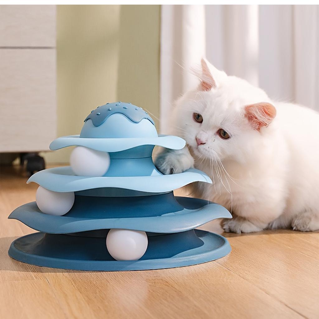 Ice Cream Track Turntable Toy For Cats