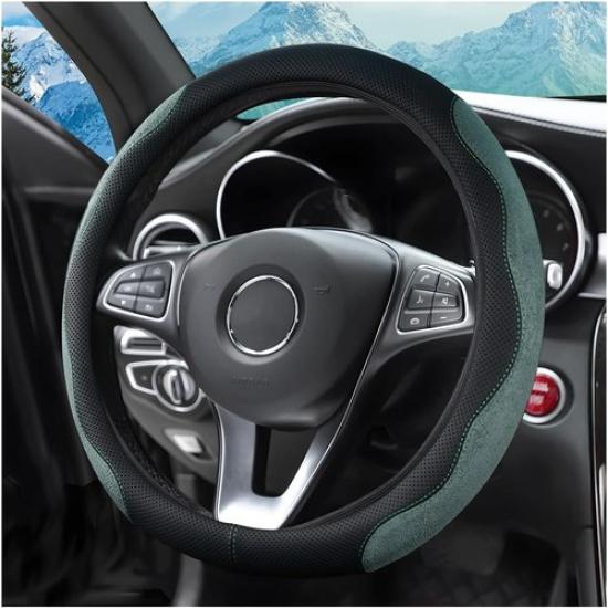 14.5 -15 Car Steering Wheel Cover, Auto Interior Wheel Protector with Green