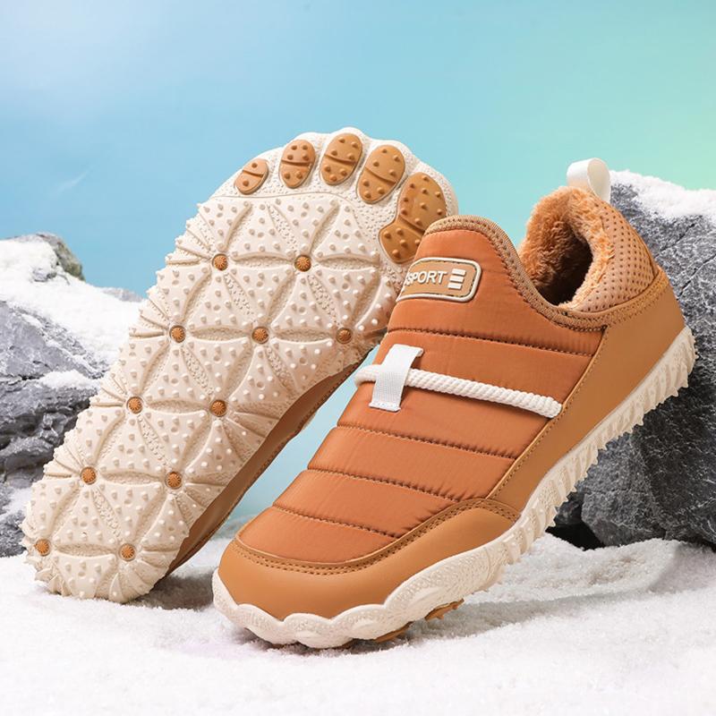 Mode Winter Herren Schneestiefel Rutschfest Kältebeständig Komfort Warmhalten Niedrig geschnittene Slipper Schwarz Plüsch innen Baumwollschuhe Übergröße 36-46