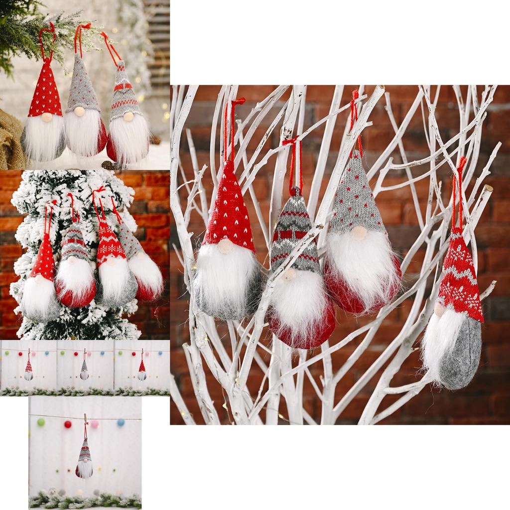 Unique Knitted Hat Forest Old Man Head Doll Ornament For Beautiful Christmas Decor