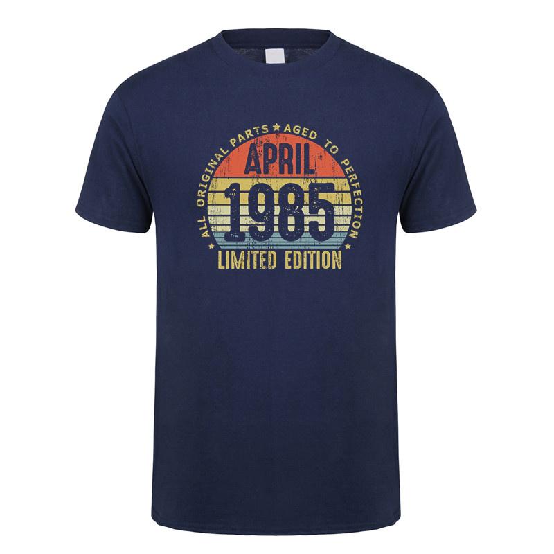 Made In January 1985 T Shirt Short Sleeve Born In March September October Every Month of 1985 Tops 40th Birthday Gift Tee OT037