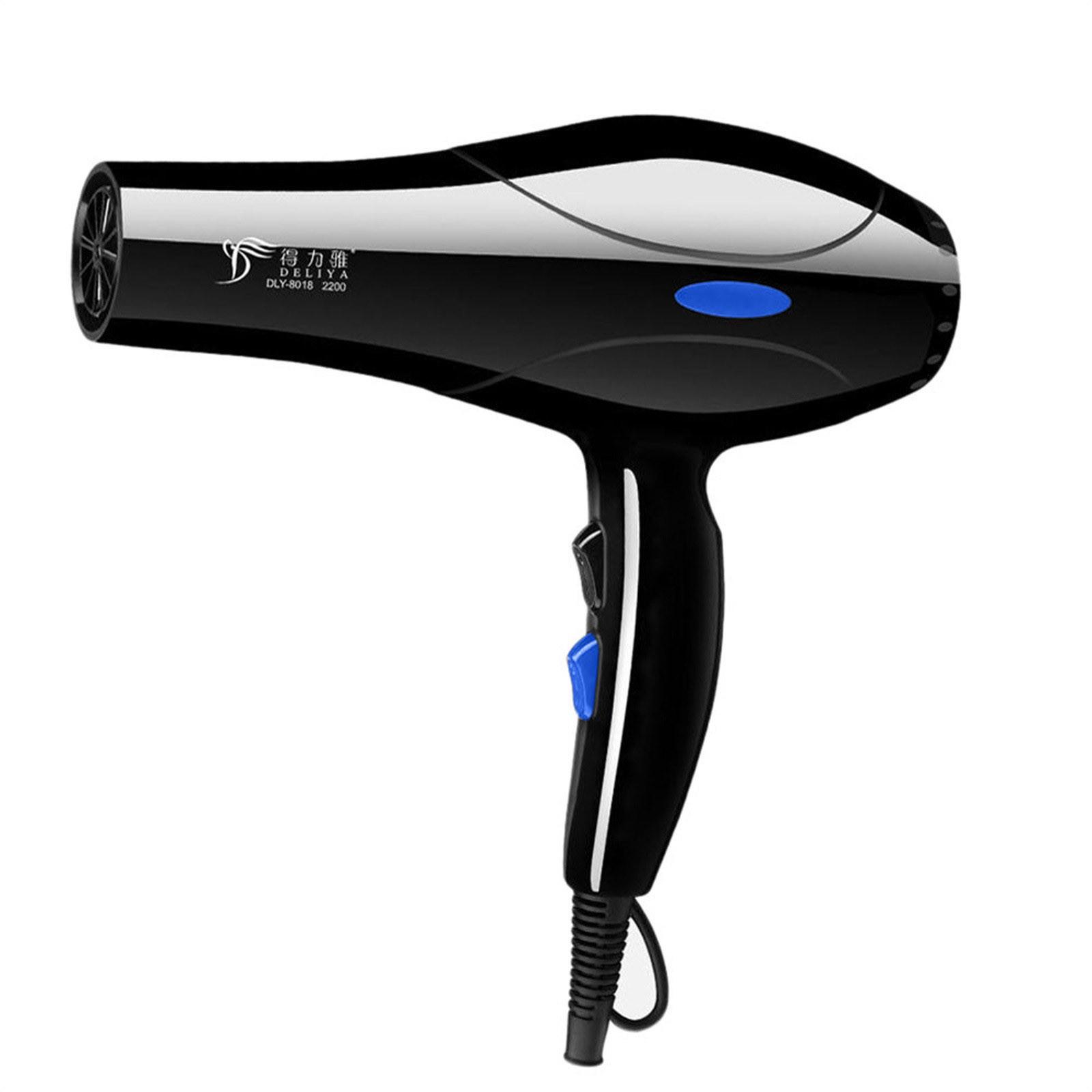 Household Hair Blow Dryer 2200W Black Heat Blower Dryer Beauty Salon Portable Hair Blow