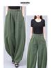 New Retro Cotton Linen Women's Plus Size Tai Chi Harem Pants - Wide Leg Lantern Trousers for Spring, Summer, and Autumn