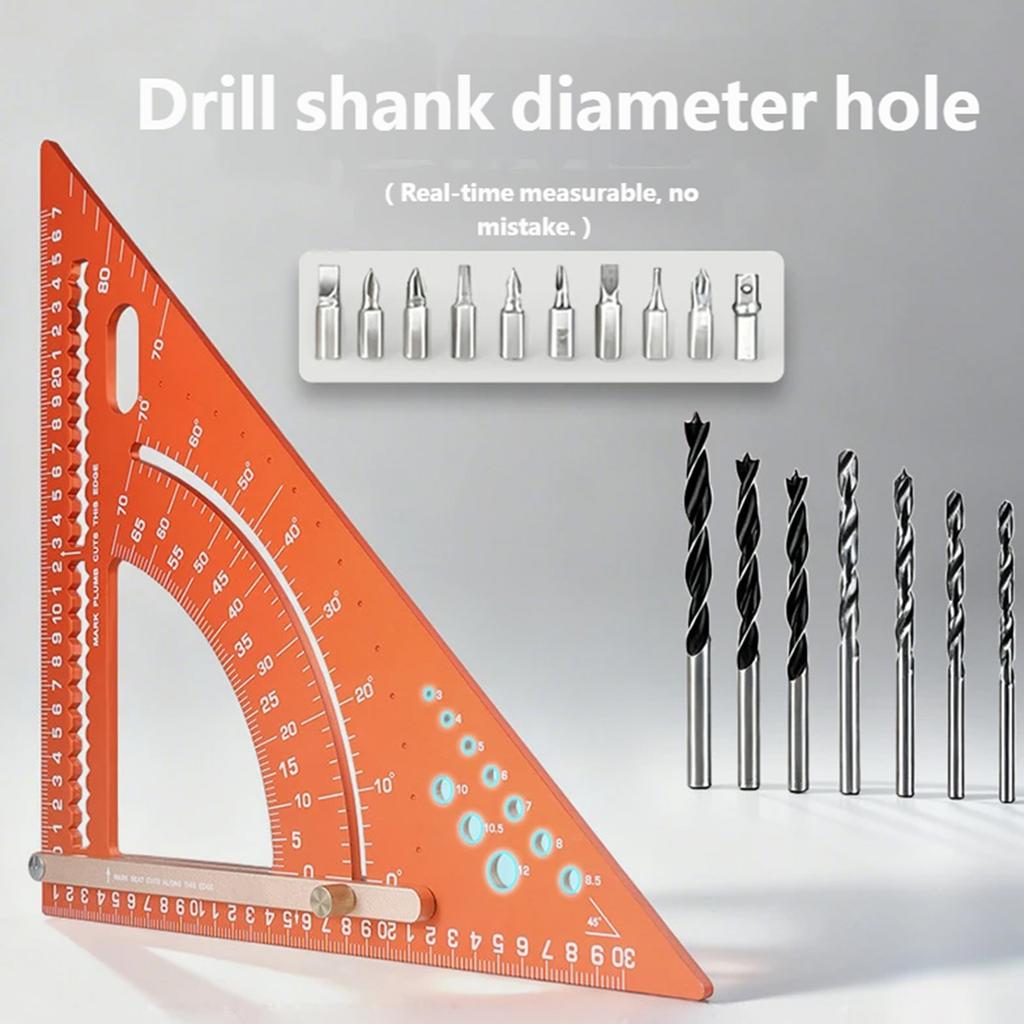 Framing Square Aluminum Alloy Triangle Ruler Construction Adjustable Carpentry Square For Men Professional Hobbyists