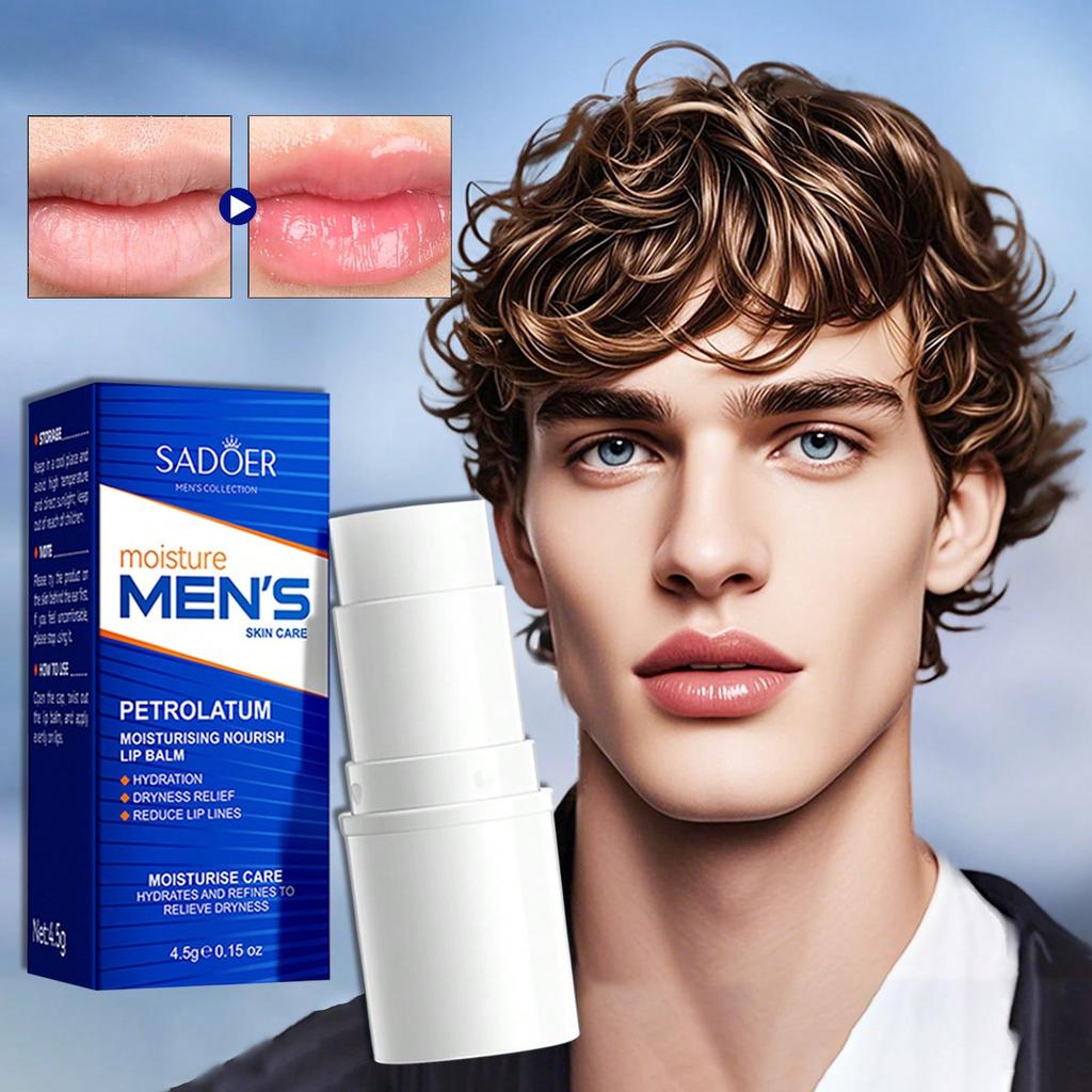 Men's Moisturizing Lip Balm, Vaseline Lip Balm, Reduces Lip Lines, Improves Chapping and Dry Lips.