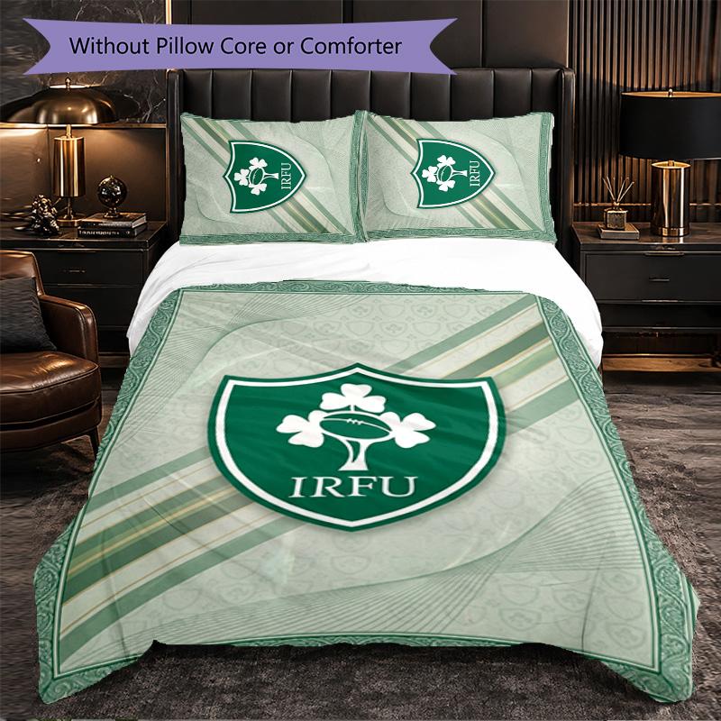 Ireland Rugby Pattern Microfiber 3Pcs Bedding Set Decor Duvet Cover Set For Bedroom Home Use