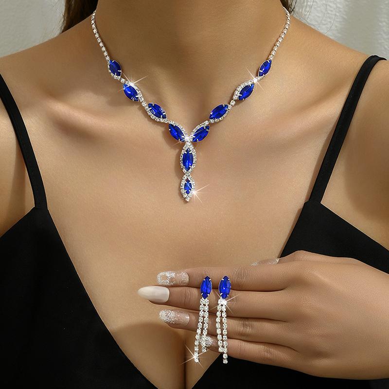 

Necklace Set/Necklace And Earrings Design Exquisite/Color Mix/Red/Blue/Silver And Other Options