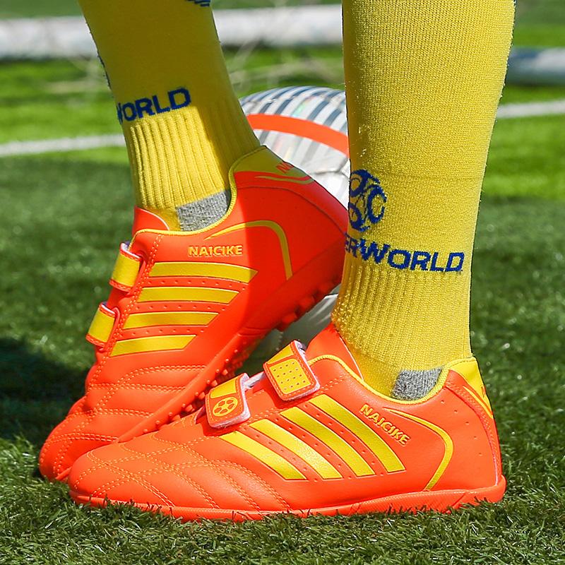 Shock-absorbing Non-slip Wear-resistant Velcro Short Nail Outdoor Football Shoes Training Children's Shoes