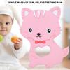 Baby Teething Toys Cartoon Animal Cat Shape Silicone Teether for Baby Kid ChildrenPink