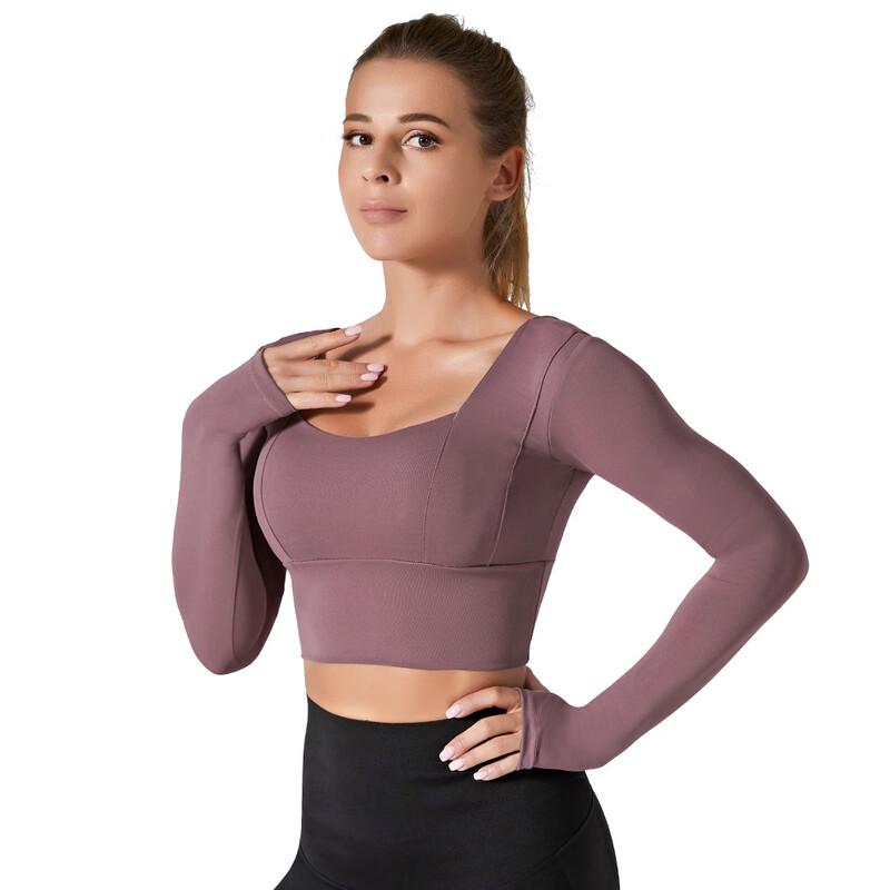 Nuodingxiu Women s Crop Top Long Sleeve Yoga Shirt
