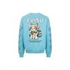 Evisu Cartoon Lucky Cat And Daruma Print Fitted Sweatshirt Men sweatshirt Milk-White Blue 2EAHTM2SW345RXCTMKBU