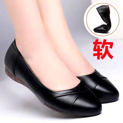 Tendine di manzo suola 2025 primavera e autunno scarpe da mamma suola morbida estate quattro stagioni scarpe singole comode a bocca bassa suola piatta scarpe di pelle midd