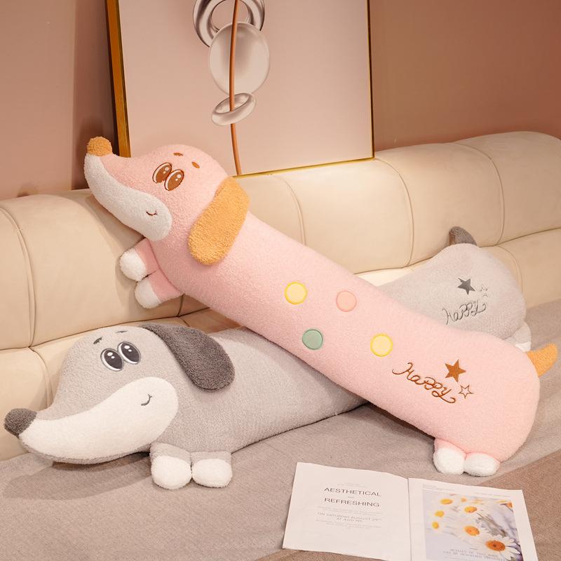 Cartoon Soft Dachshund Dog Long Throw Pillow Plush Toy Doll Lying Down Dog Doll Girl Soothing Rag Doll
