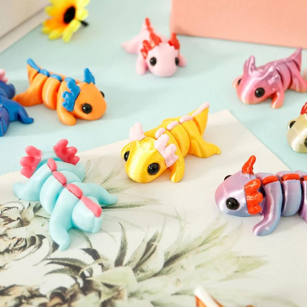 24/48ks 3D tištěné simulační hračky Axolotl figurka ohebný kloub mini senzorická axolotlí hračka zábavná 3D tištěná zvířecí hračka dekorace do domácnosti