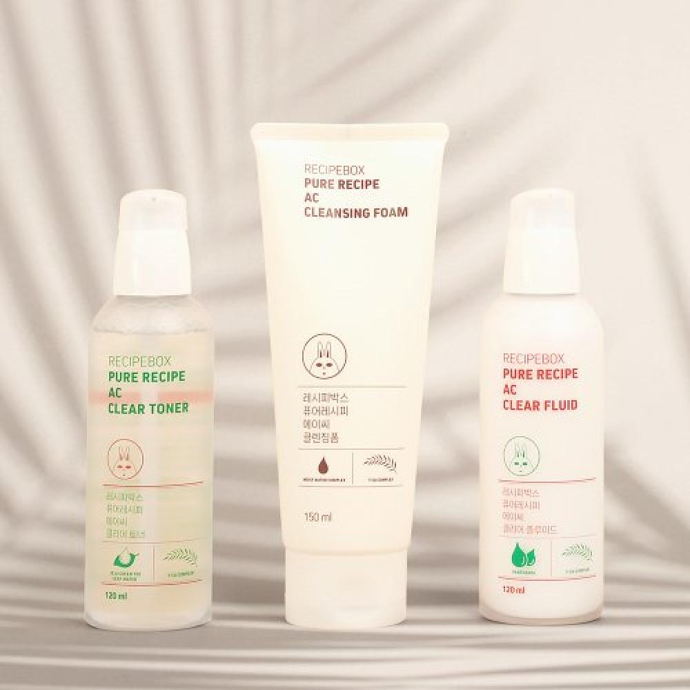Recipebox Acne Cleansing Foam Lotion Set 3 Types Ac