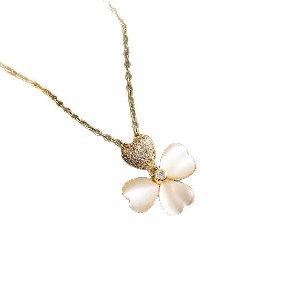 2026 Trendy Four-Leaf Clover Necklace for Women - S925 Sterling Silver, Light Luxury Fashion Clavicle Chain