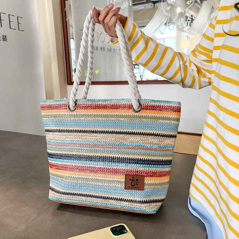 Fashionable Single-shoulder Bag Hand-held Tote Women's Bag Laid-back Style Beach Backpack