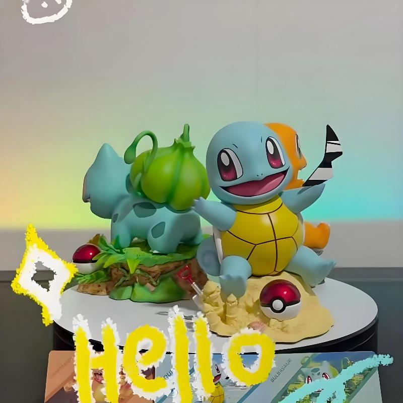 9Cm Replica Pokemon Bulbasaur Charmander Anime Figure Sceptile Gk Handmade Doll Anime Peripheral Trendy Play Model Ornament