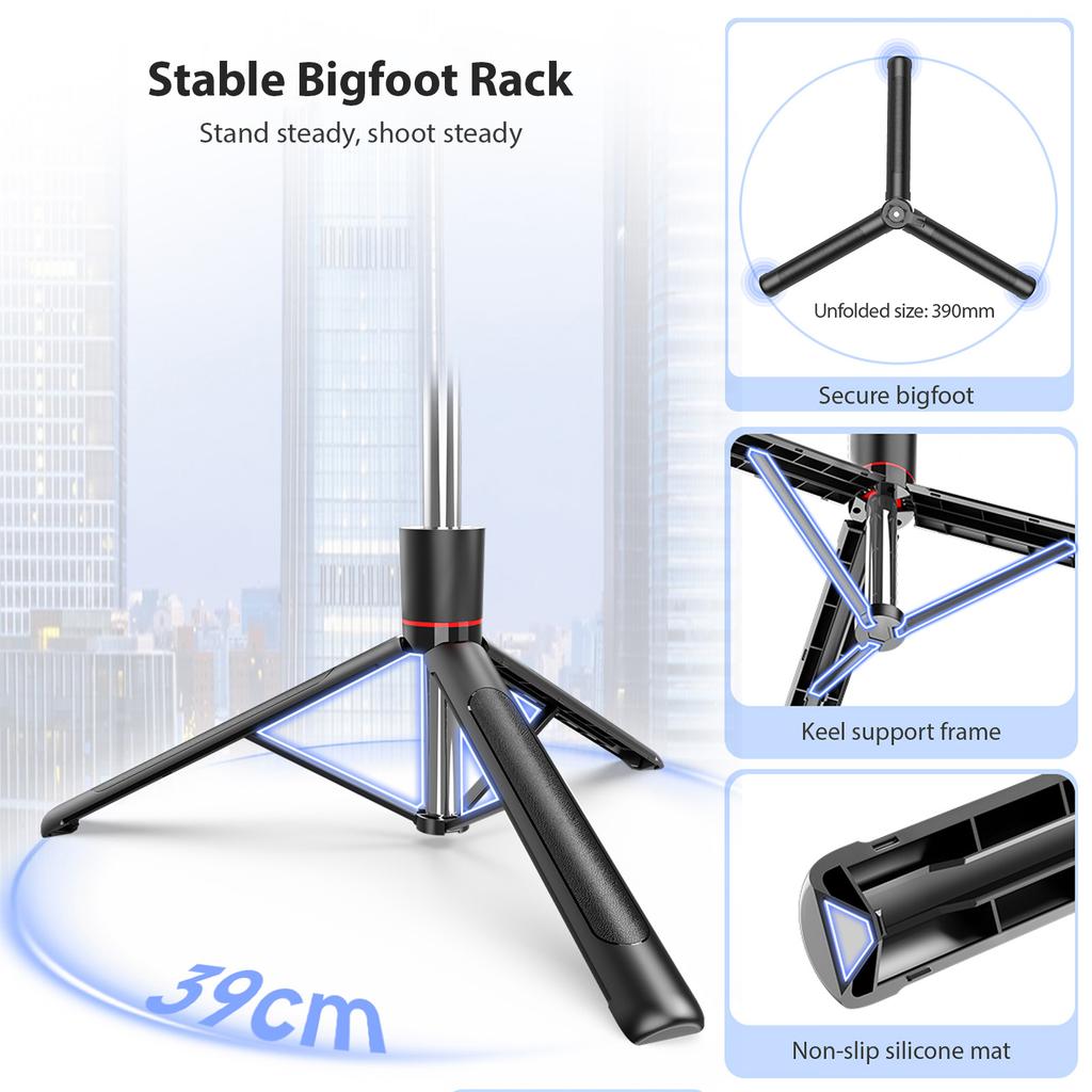 Extendable Selfie Stick Tripod with Remote Shutter 67 Inch  Phone Tripod Stand for  Live Streaming Group Photo