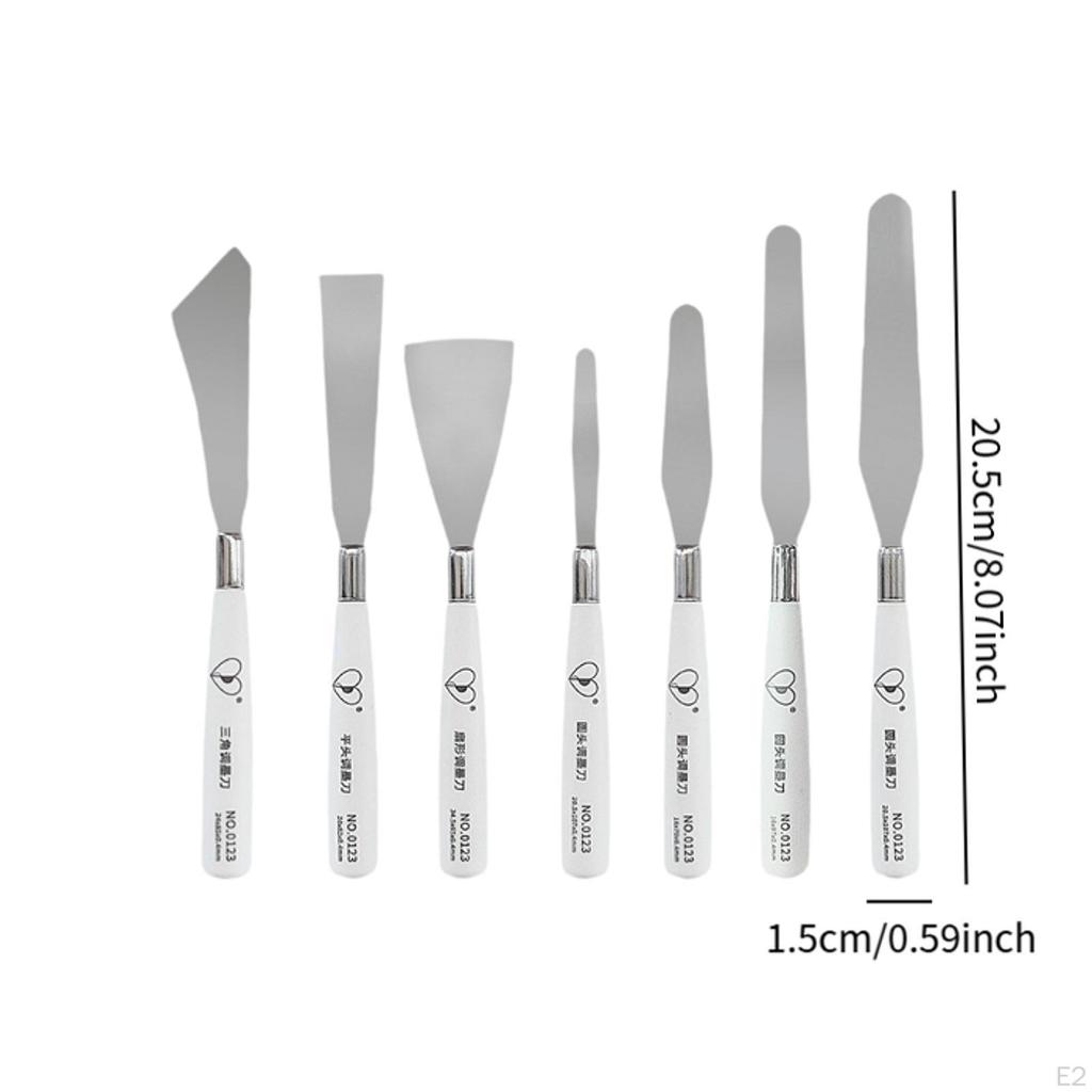 7 Pieces Palette Knives Painting for Acrylic Scraping Paste