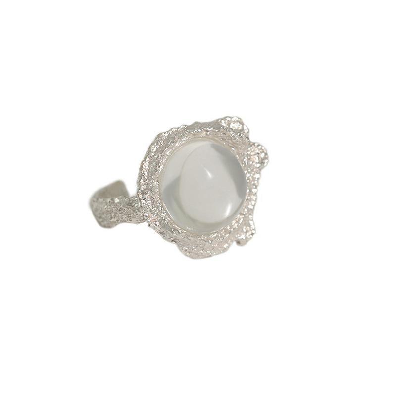 Кольцо Школьница Французская Текстура Фольга Кристалл Открытие Ниша Холодный Ветер Премиум Лунный Камень Кольцо adjustable opening
