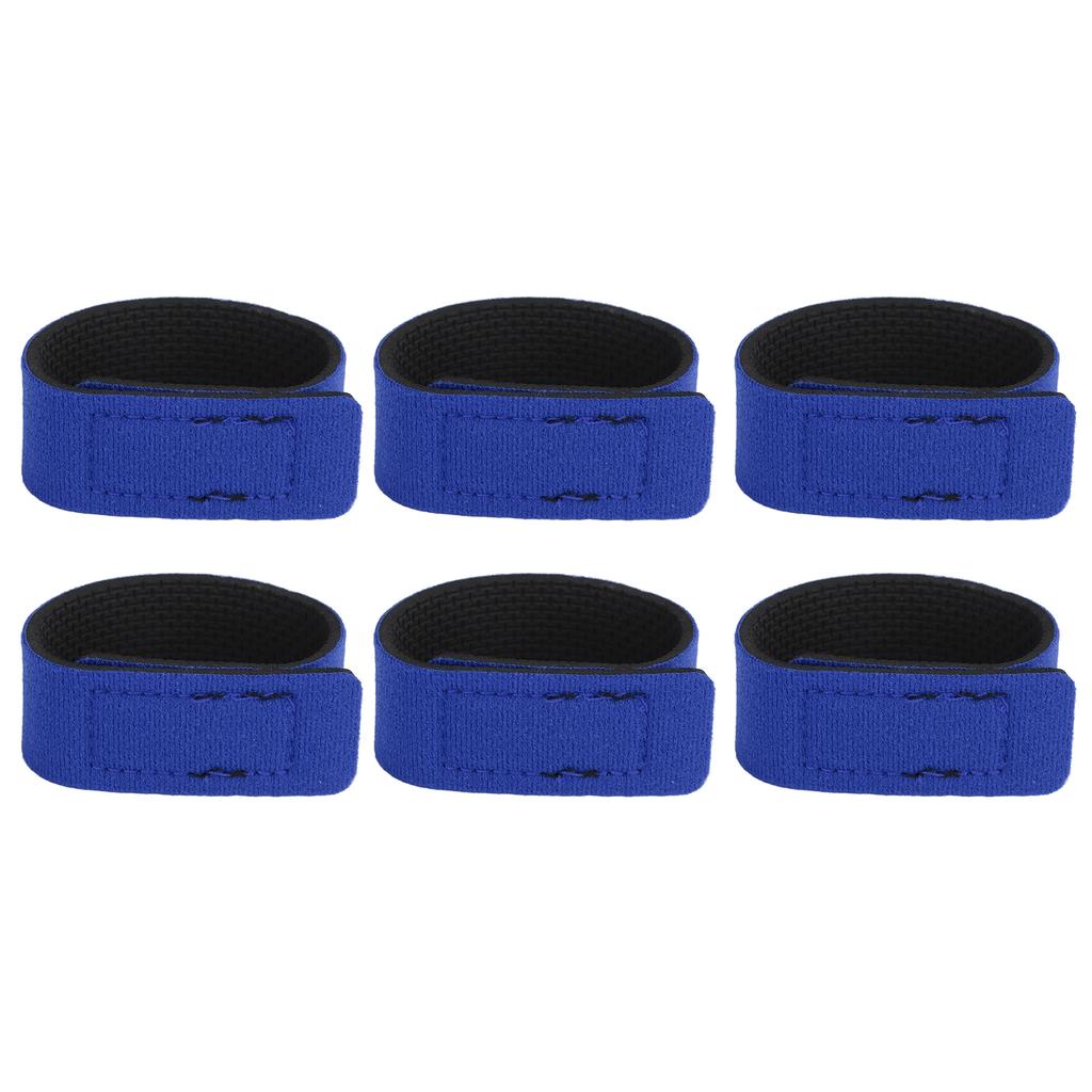 10pcs Fishing Rod Belt Ties Stretchy Straps Fishing Tackle Ties Cable Bait Casting Spinning Fly Rod Straps HoldersBlue
