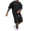 Herren Freizeit Sommer Trainingsanzug mit Kurzarm T-Shirt Utility Shorts