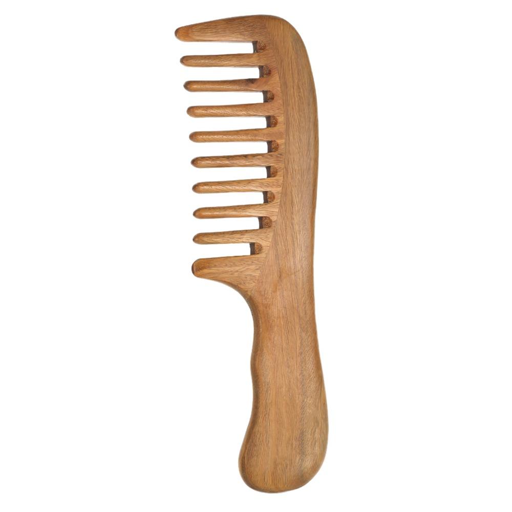 Handmade Wooden Hair Comb Scalp Massage Detox Comb Portable Wide Tooth Comb  For Women