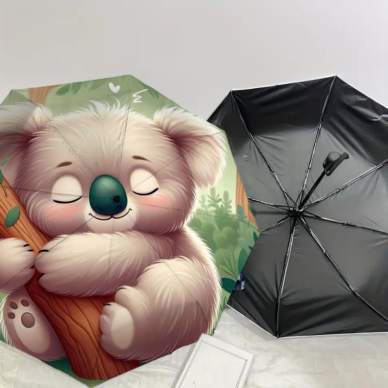 1PC Koala, Forest Automatic Open/Close Umbrella with Windproof, 8-Rib Sturdy Canopy, Durable Ribs, Fashionable Design1275A