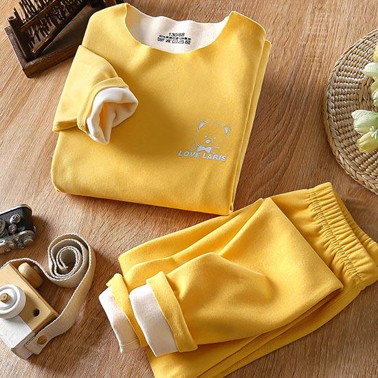 

Зимова дитяча футболка з довгим рукавом і круглим вирізом, повсякденний мішкуватий костюм із 2 предметів, термобілизна з мультфільмом 80cm