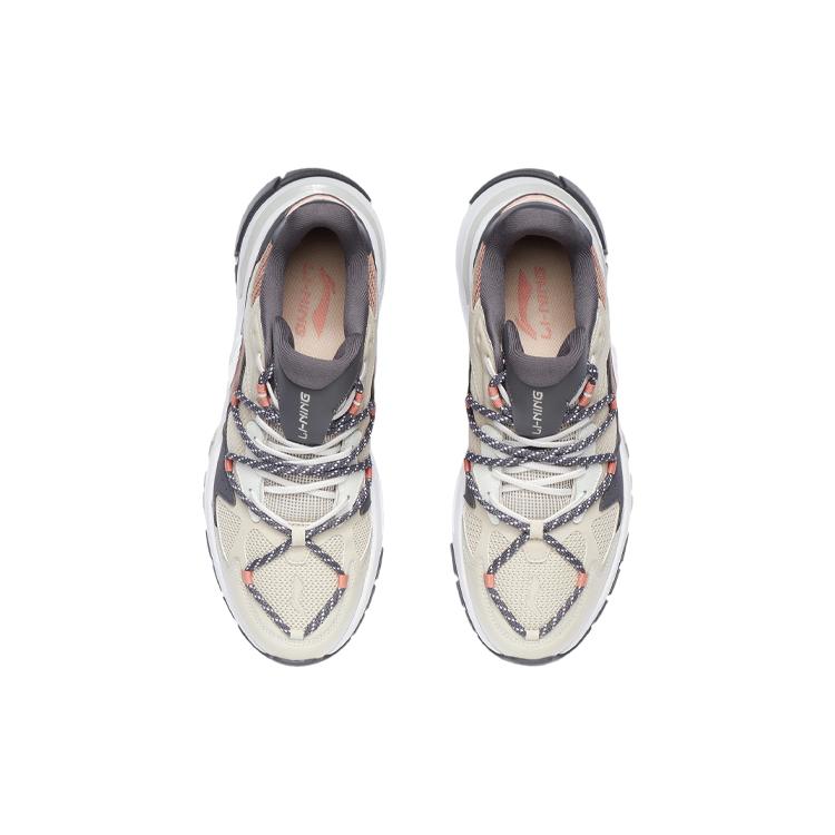 Li Ning Reverse Fantasy Comfortable And Trendy Cushioning Slip Resistant Sports Casual Shoes Men's Oat Gray AGLR183-2